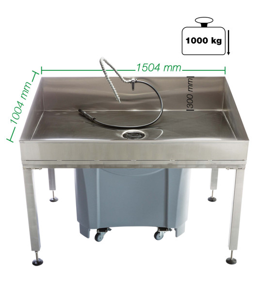 Grande fontaine de dégraissage inox pour pièces mécaniques jusqu'à 1000 kg