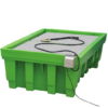 Plateforme avec brosse de nettoyage pour pièce mécanique