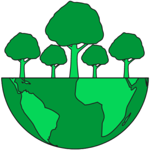 Icone arbre qui pousse sur planète écologie