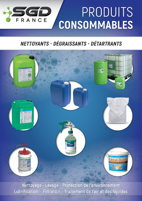 Catalogue Produits consommables pour l'industrie, nettoyant, dégraissant, détartrants