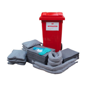 kits anti-pollution chariots d'intervention absorbants liquide polluant