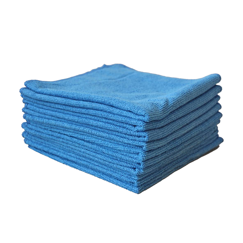 LAVETTE MICROFIBRE HAUTE QUALITÉ BLEUE – 38 × 38 CM – 200 G/M² – BOÎTE DE 10 PIÈCES